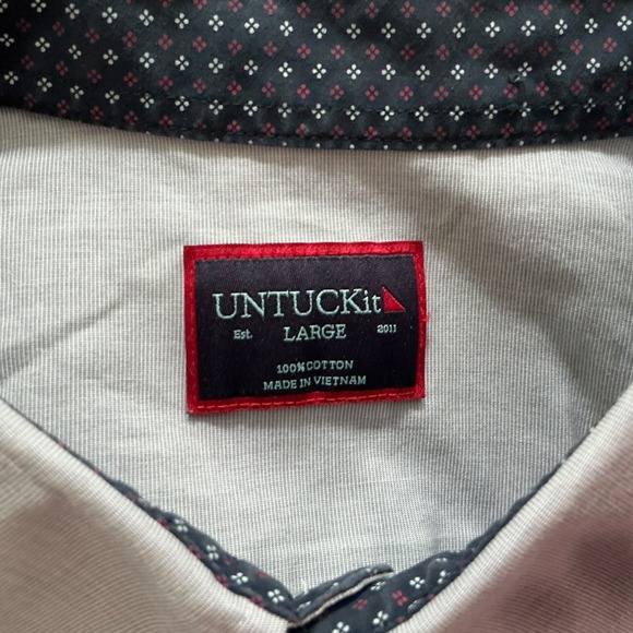 UNTUCKit Monterina Gray Button Down Shirt Men's Large Long Sleeve Casual - Picture 4 of 12